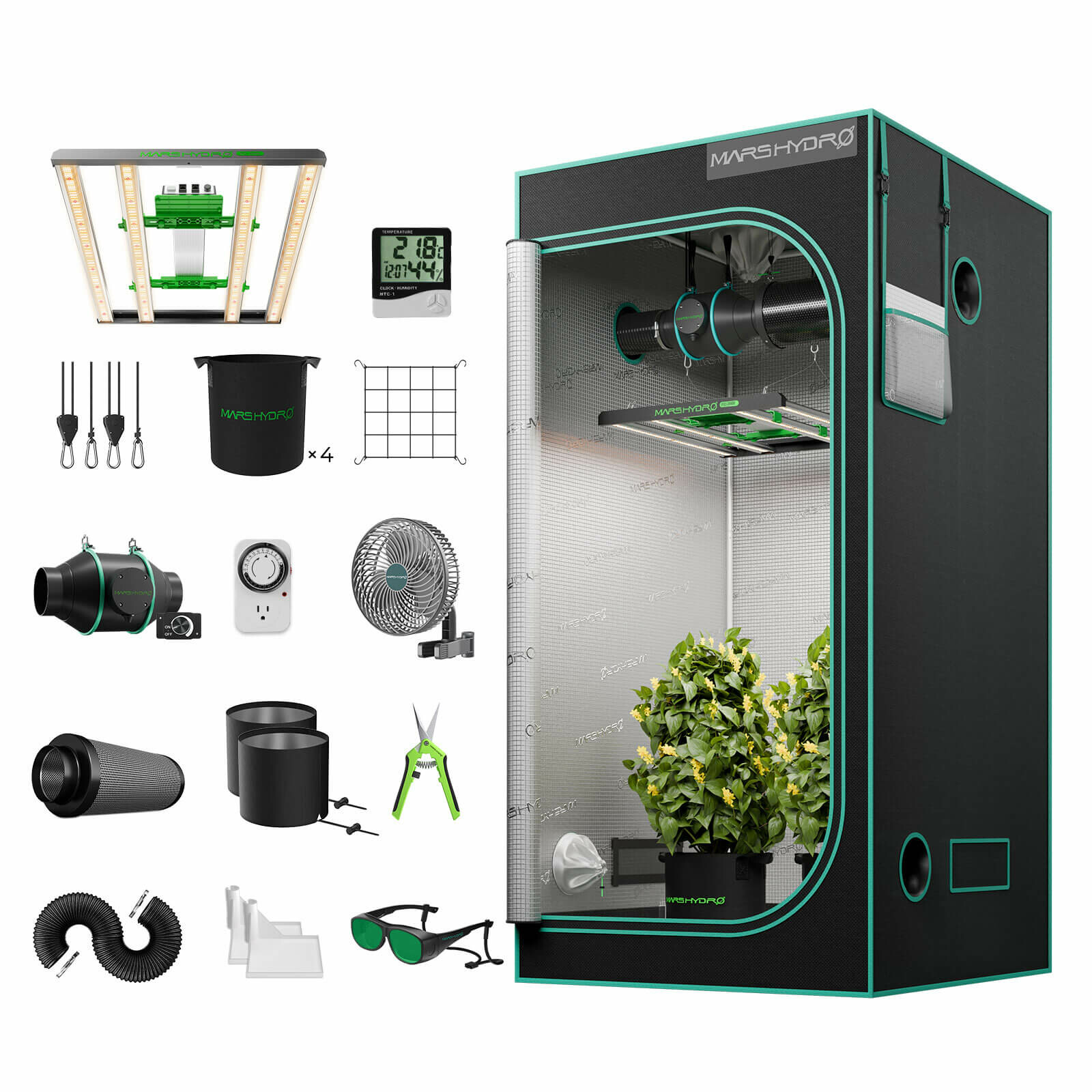 Kit grow box 100 × 100 × 180 cm Mars Hydro Kit grow box - Royal Kit grow box 100 × 100 × 180 cm Mars Hydro Kit grow box - Royal