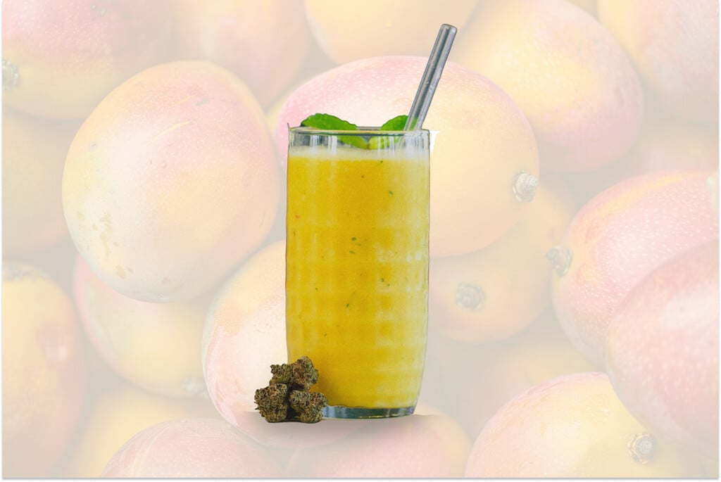 Smoothie al mango con cannabis