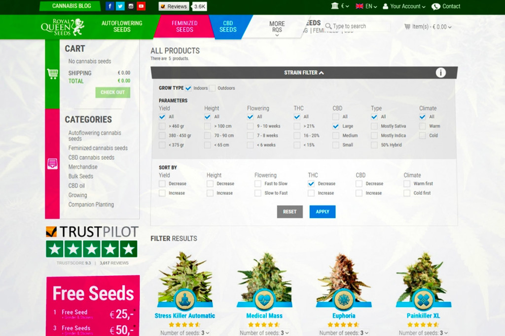 Introduzione al Cerca Varietà della Royal Queen Seeds!